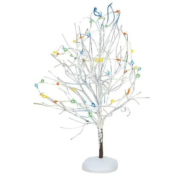 Lit White Frost Tree