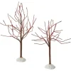 Red Sparkle Trees, Set Of 2