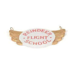 Reindeer Flight School Ceramic Sign