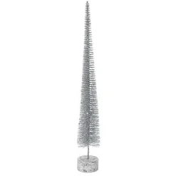 Tall Silver Glitter Spike Tree