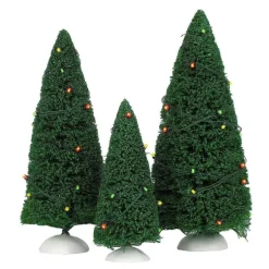Twinkling Lit Trees Green